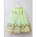 All Over Embroidery And Sequin Work Design Green Kids Dress (KR1263)